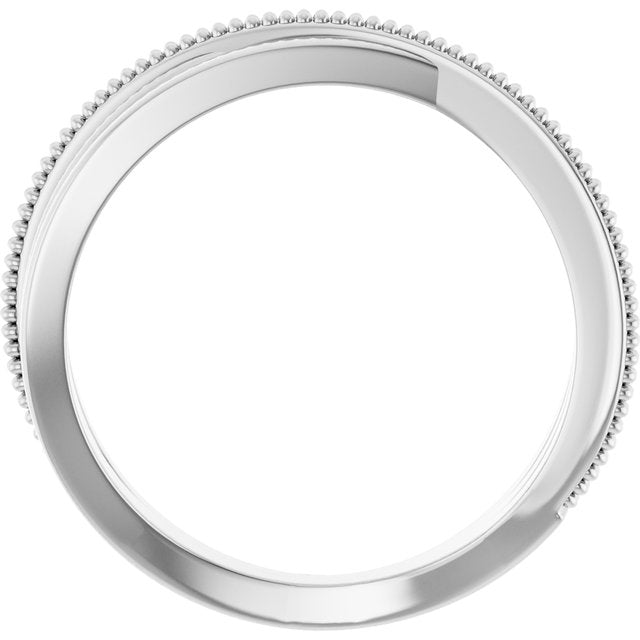 Beaded Criss-Cross Bypass Ring — 14K White Gold