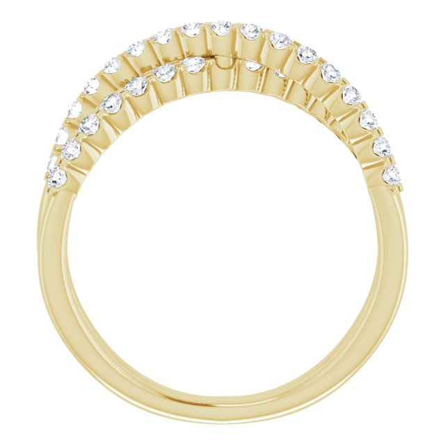 653010 / Ring / Set / 14K Yellow / Lab-Grown Diamond / Round / Lab-Grown Diamond / Polished / 1/2 Ctw Lab-Grown Diamond Criss-Cross Ring