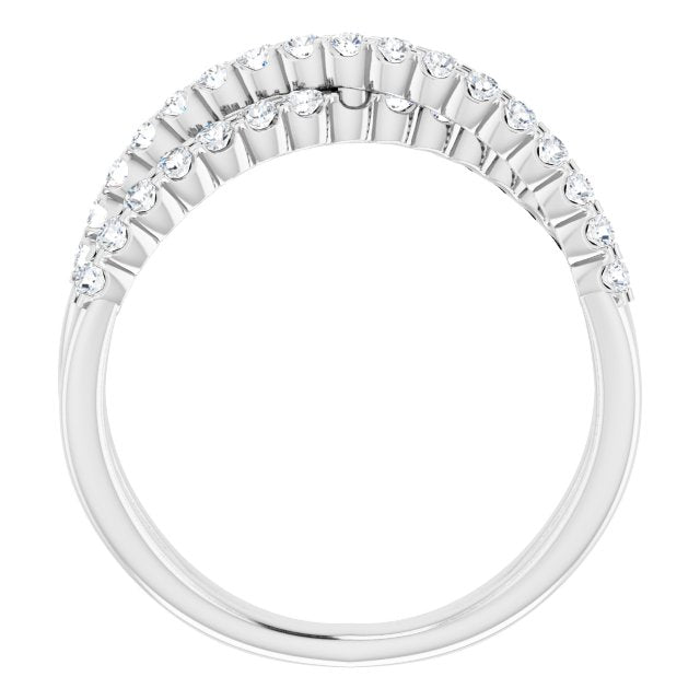 653010 / Ring / Set / 14K White / Lab-Grown Diamond / Round / Lab-Grown Diamond / Polished / 1/2 Ctw Lab-Grown Diamond Criss-Cross Ring