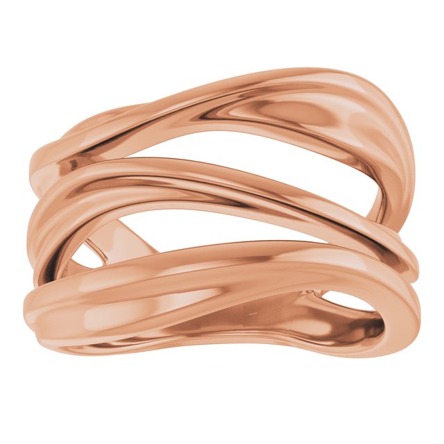 Freeform Bypass Wide Band Ring — 14K Rose Gold