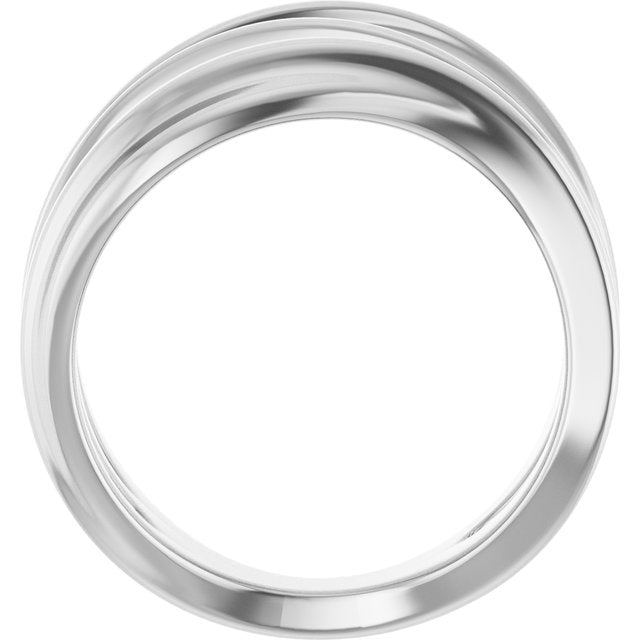 Freeform Bypass Wide Band Ring — 14K White Gold