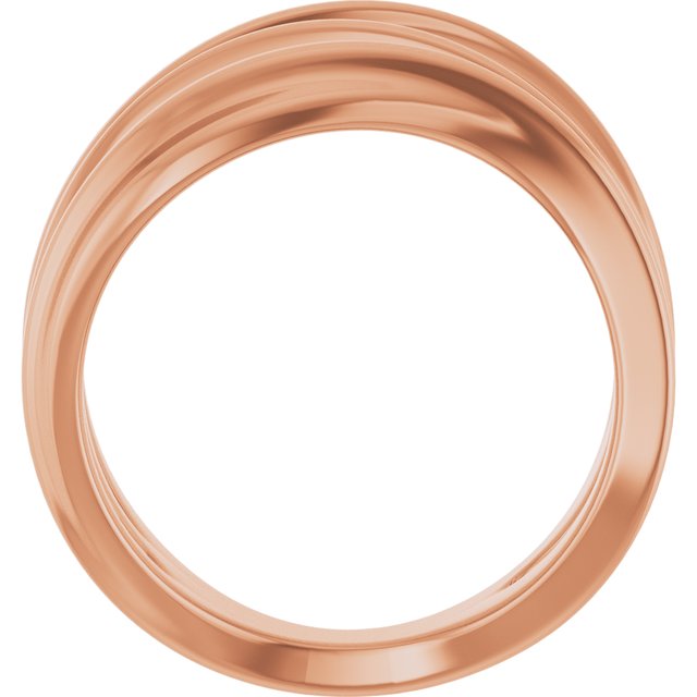 Freeform Bypass Wide Band Ring — 14K Rose Gold