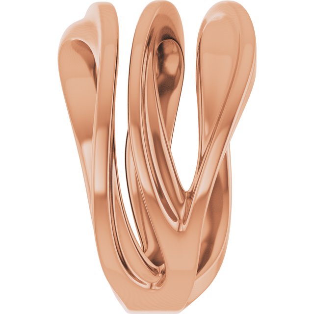 Freeform Bypass Wide Band Ring — 14K Rose Gold