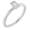 Natural White Sapphire | Emerald | 5 x 3mm