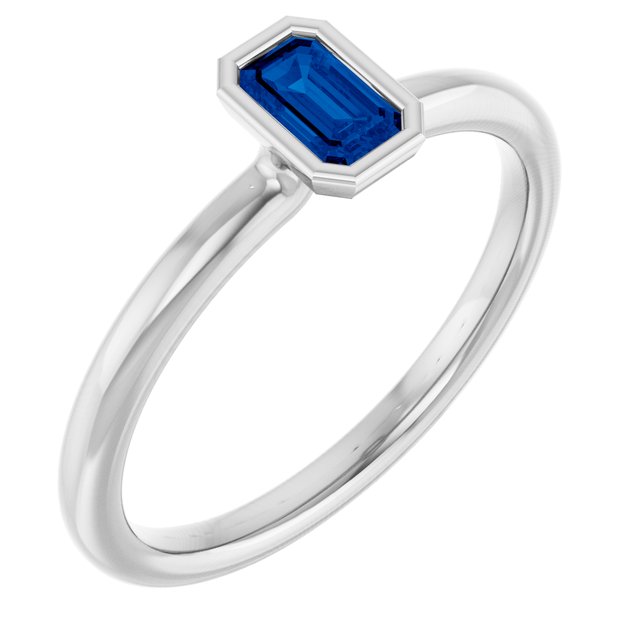 Natural Blue Sapphire | Emerald | 5 x 3mm | Lab-Grown Blue Sapphire | Emerald | 5 x 3mm