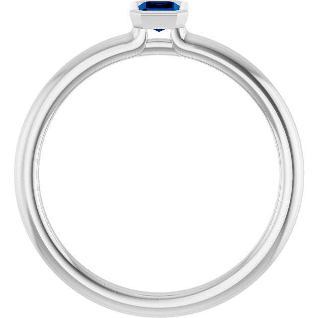 Natural Blue Sapphire | Emerald | 5 x 3mm | Lab-Grown Blue Sapphire | Emerald | 5 x 3mm