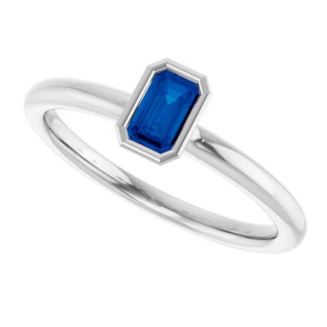 Lab-Grown Blue Sapphire | Emerald | 5 x 3mm