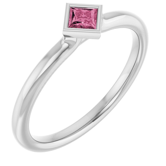 Natural Pink Tourmaline | Square | 3 x 3mm