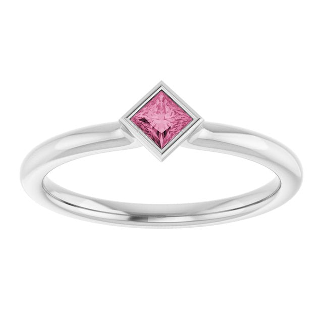 Natural Pink Tourmaline | Square | 3 x 3mm