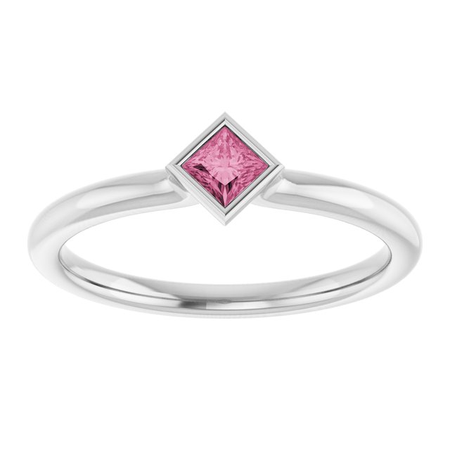 Natural Pink Tourmaline | Square | 3 x 3mm