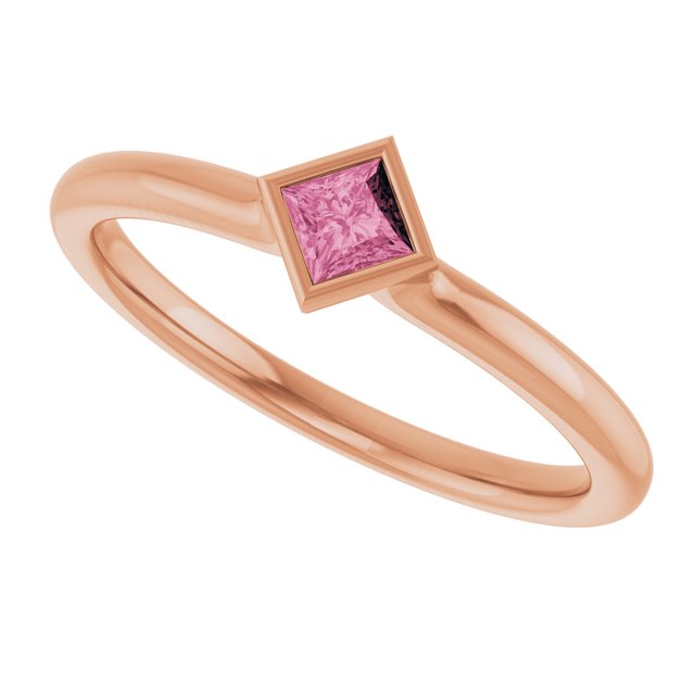 Natural Pink Tourmaline | Square | 3 x 3mm
