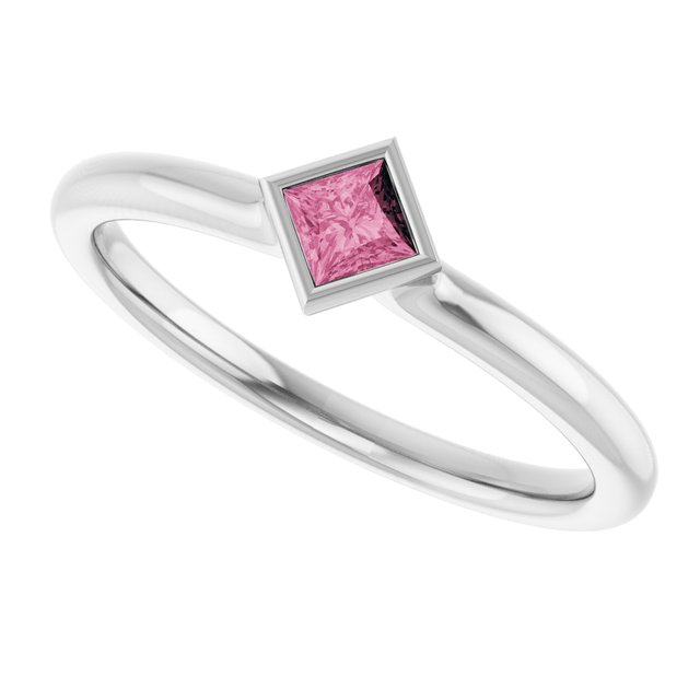 Natural Pink Tourmaline | Square | 3 x 3mm