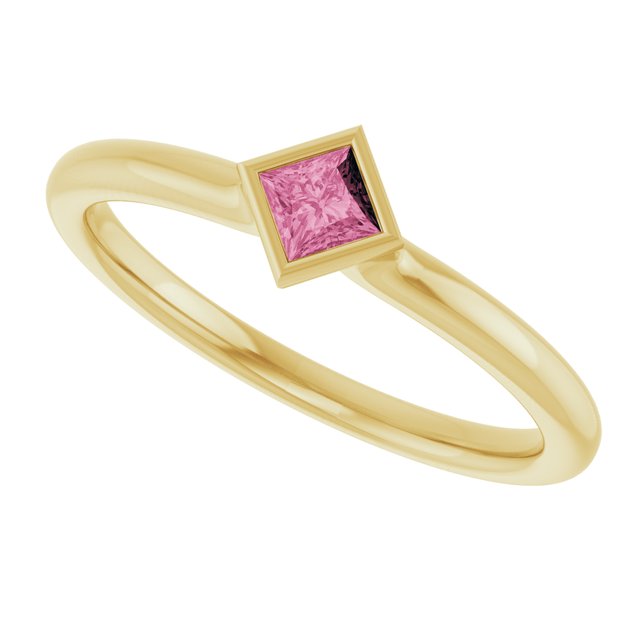 Natural Pink Tourmaline | Square | 3 x 3mm