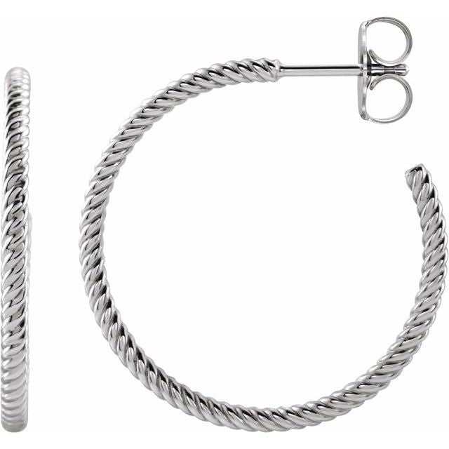 Rope-Twist Small Hoop Earrings — Sterling Silver