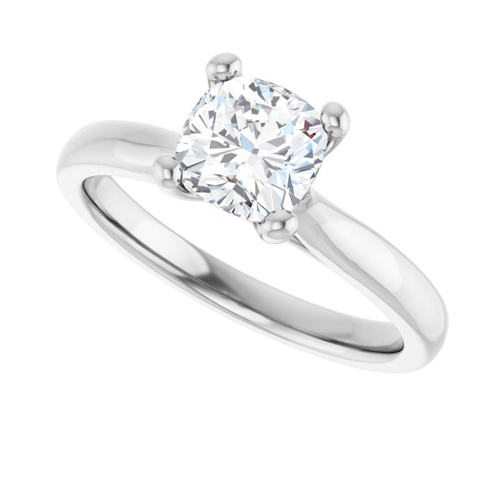14K White | Cushion