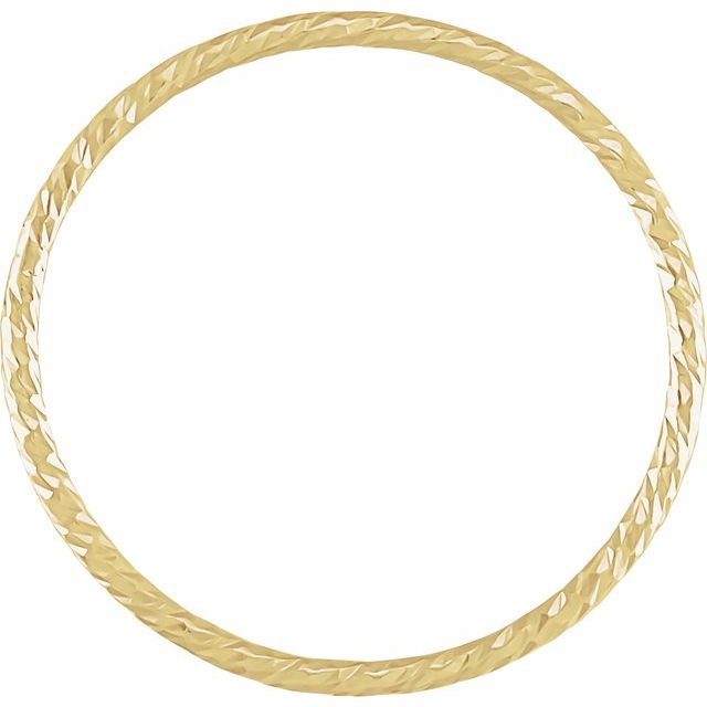 Diamond-Cut Thin Stackable Band Ring — 14K Yellow Gold