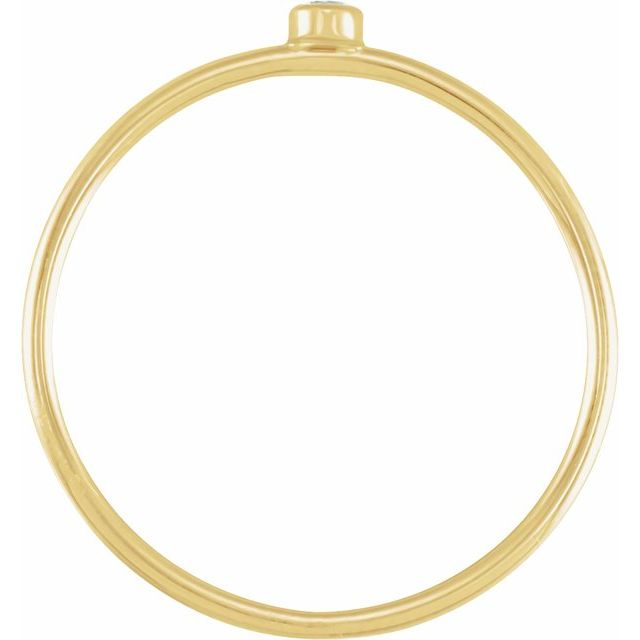 Bezel-Set Diamond Stacking Ring — 14K Yellow Gold