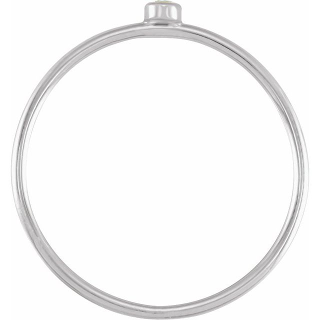 Bezel-Set Diamond Stacking Ring — 14K White Gold