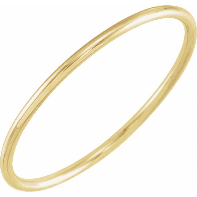 Thin Round Stackable Band Ring — 14K Yellow Gold