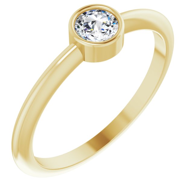 Bezel-Set Rose Cut Natural Diamond Stackable Ring