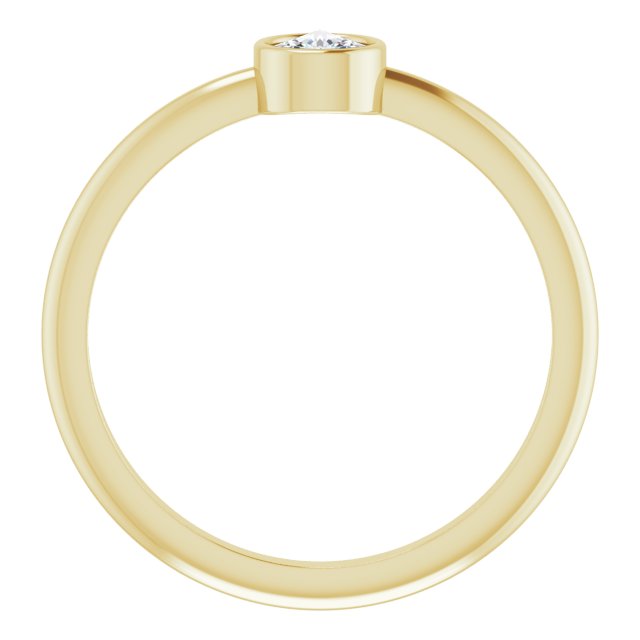 124640 / Ring / Set / 14K Yellow / Natural Diamond / Round / 4 Mm / Polished / 1/5 Ct Natural Diamond Solitaire Rose-Cut Stackable Ring