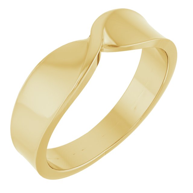 Twisted Tapered Stackable Band Ring — 14K Yellow Gold