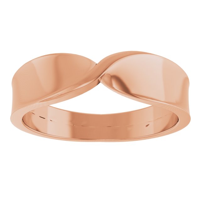 Twisted Tapered Stackable Band Ring — 10K Rose Gold