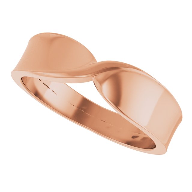 Twisted Tapered Stackable Band Ring — 10K Rose Gold