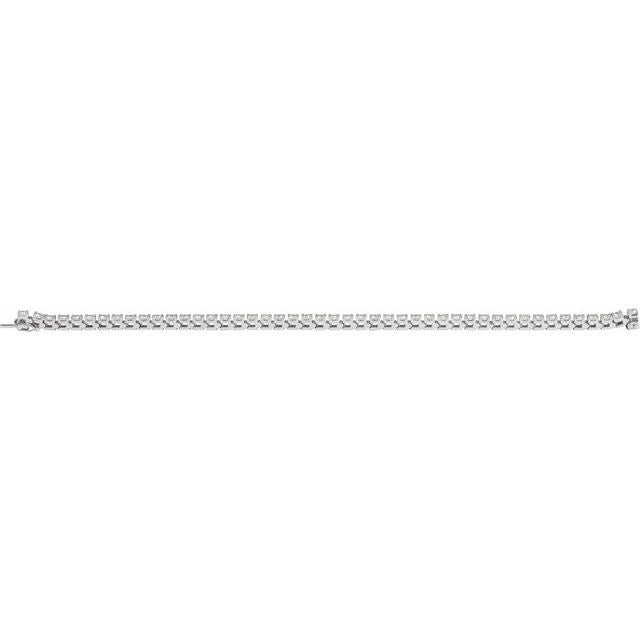 Four-Prong Round Diamond Tennis Bracelet — 14K White Gold