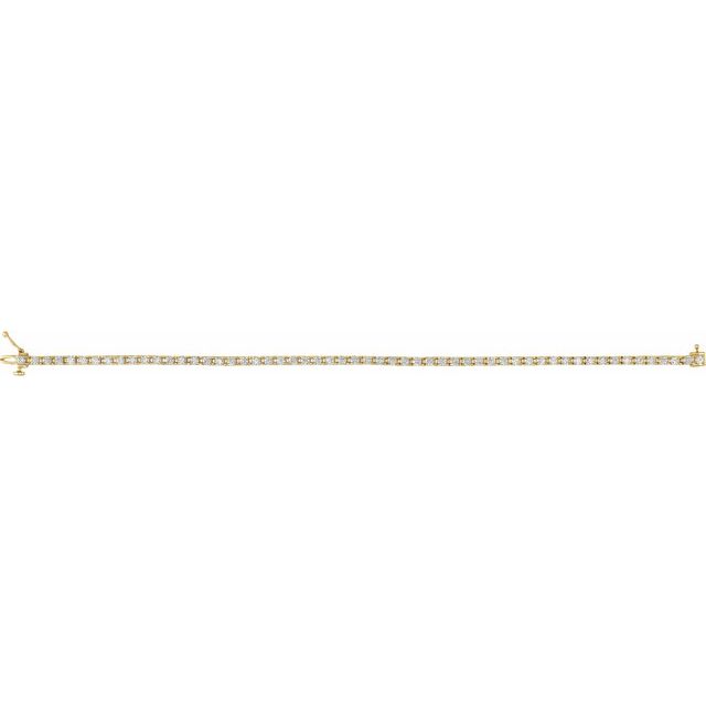 Four-Prong Round Diamond Tennis Bracelet — 14K Yellow Gold