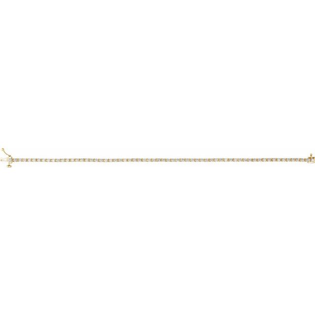 Four-Prong Round Diamond Tennis Bracelet — 14K Yellow Gold