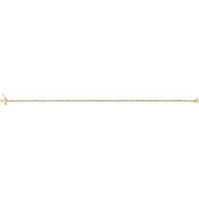 Four-Prong Round Diamond Tennis Bracelet — 14K Yellow Gold
