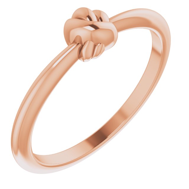 Sculpted Love Knot Stackable Ring — 14K Rose Gold