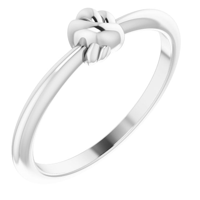Sculpted Love Knot Stackable Ring — 14K White Gold