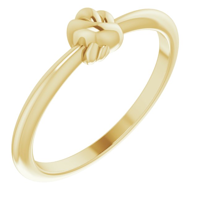 Sculpted Love Knot Stackable Ring — 14K Yellow Gold
