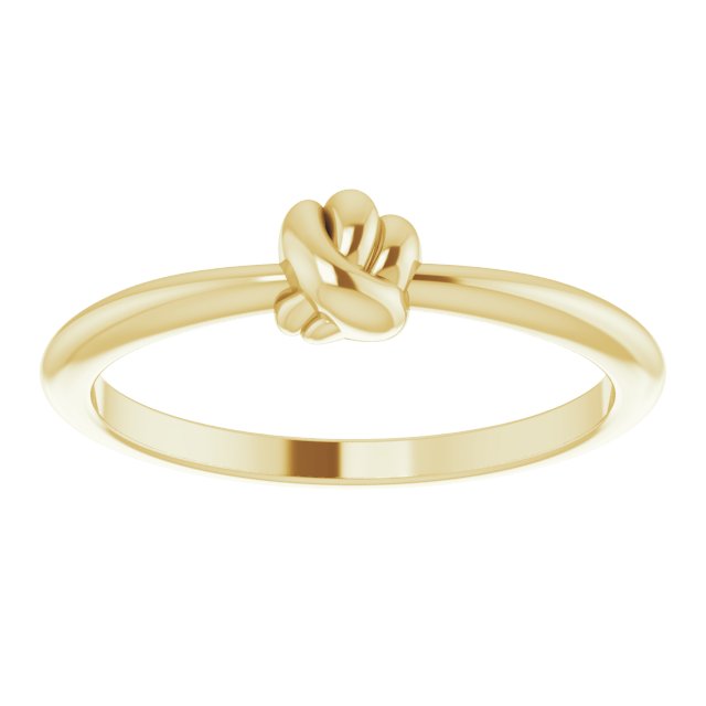 Sculpted Love Knot Stackable Ring — 14K Yellow Gold