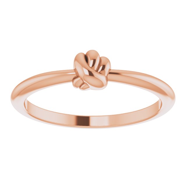Sculpted Love Knot Stackable Ring — 14K Rose Gold