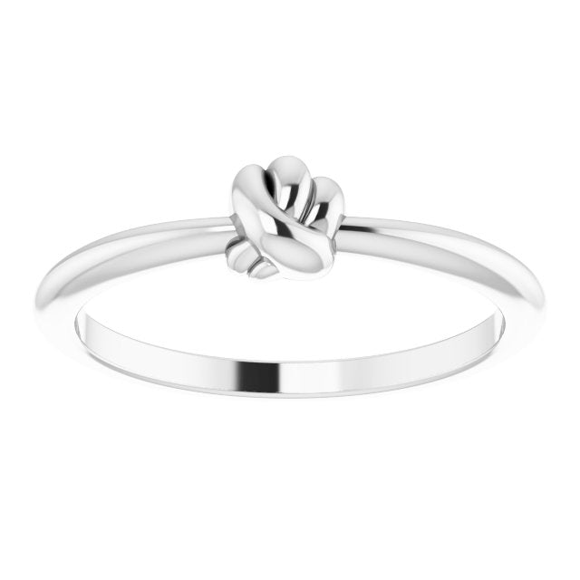 Sculpted Love Knot Stackable Ring — Sterling Silver