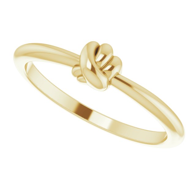 Sculpted Love Knot Stackable Ring — 14K Yellow Gold