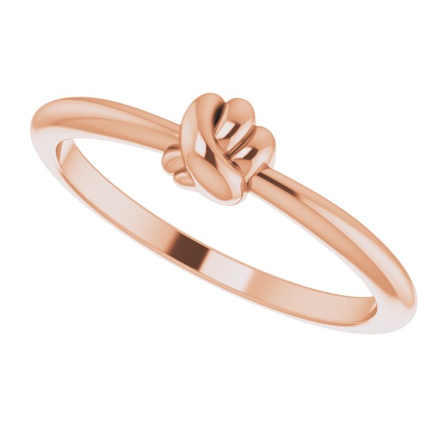 Sculpted Love Knot Stackable Ring — 14K Rose Gold