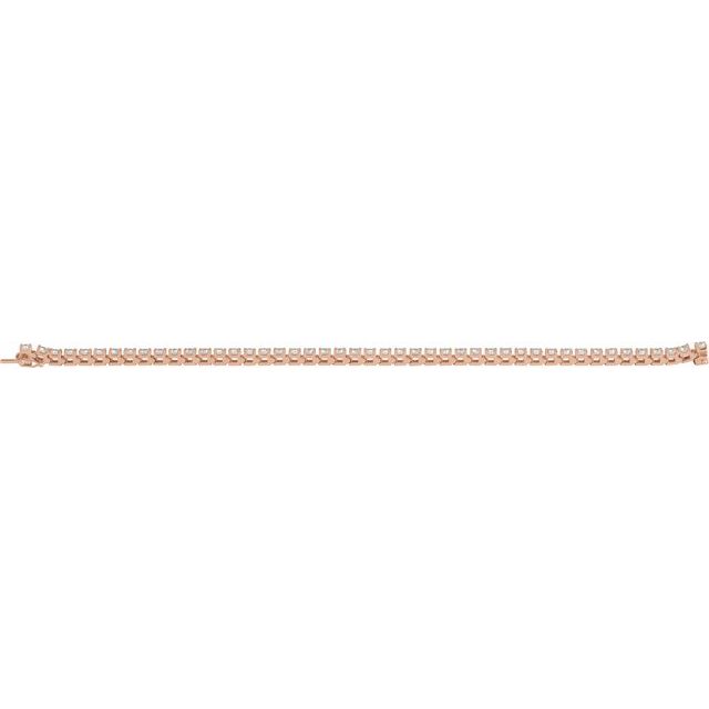 Four-Prong Round Diamond Tennis Bracelet — 14K Rose Gold