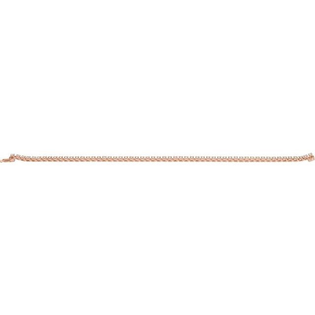 Four-Prong Round Diamond Tennis Bracelet — 14K Rose Gold
