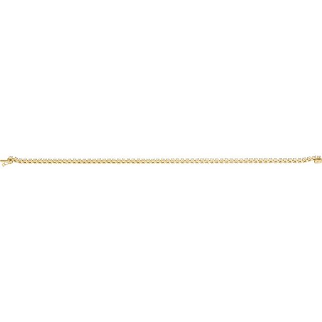 Four-Prong Round Diamond Tennis Bracelet — 14K Yellow Gold
