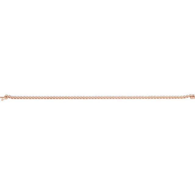 Four-Prong Round Diamond Tennis Bracelet — 14K Rose Gold