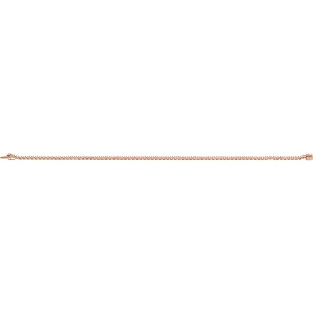 Four-Prong Round Diamond Tennis Bracelet — 14K Rose Gold