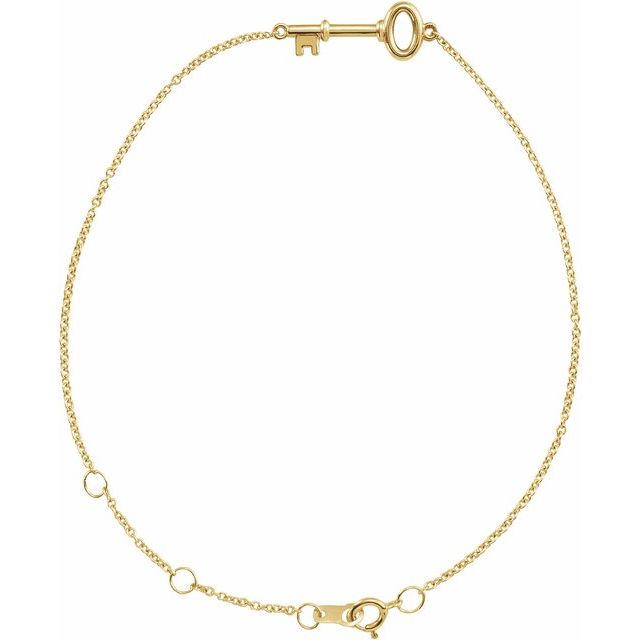 Petite Key Charm Bracelet — 14K Yellow Gold