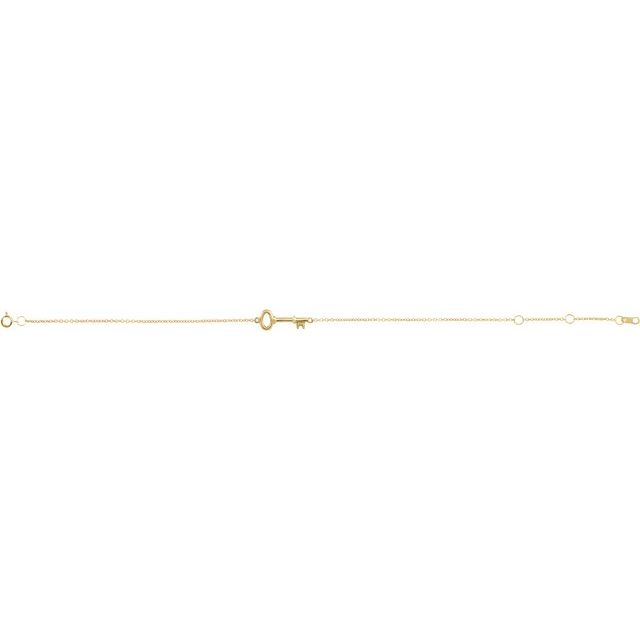 Petite Key Charm Bracelet — 14K Yellow Gold