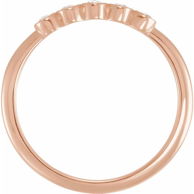 Five-Stone Bezel Set Rose-Cut Stackable Diamond Ring — 14K Rose Gold