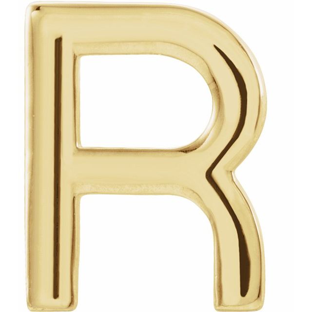 Single Initial Earring — 14K Yellow Gold