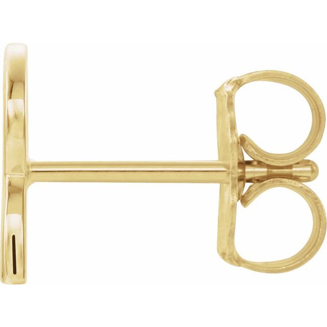 Single Initial Earring — 14K Yellow Gold